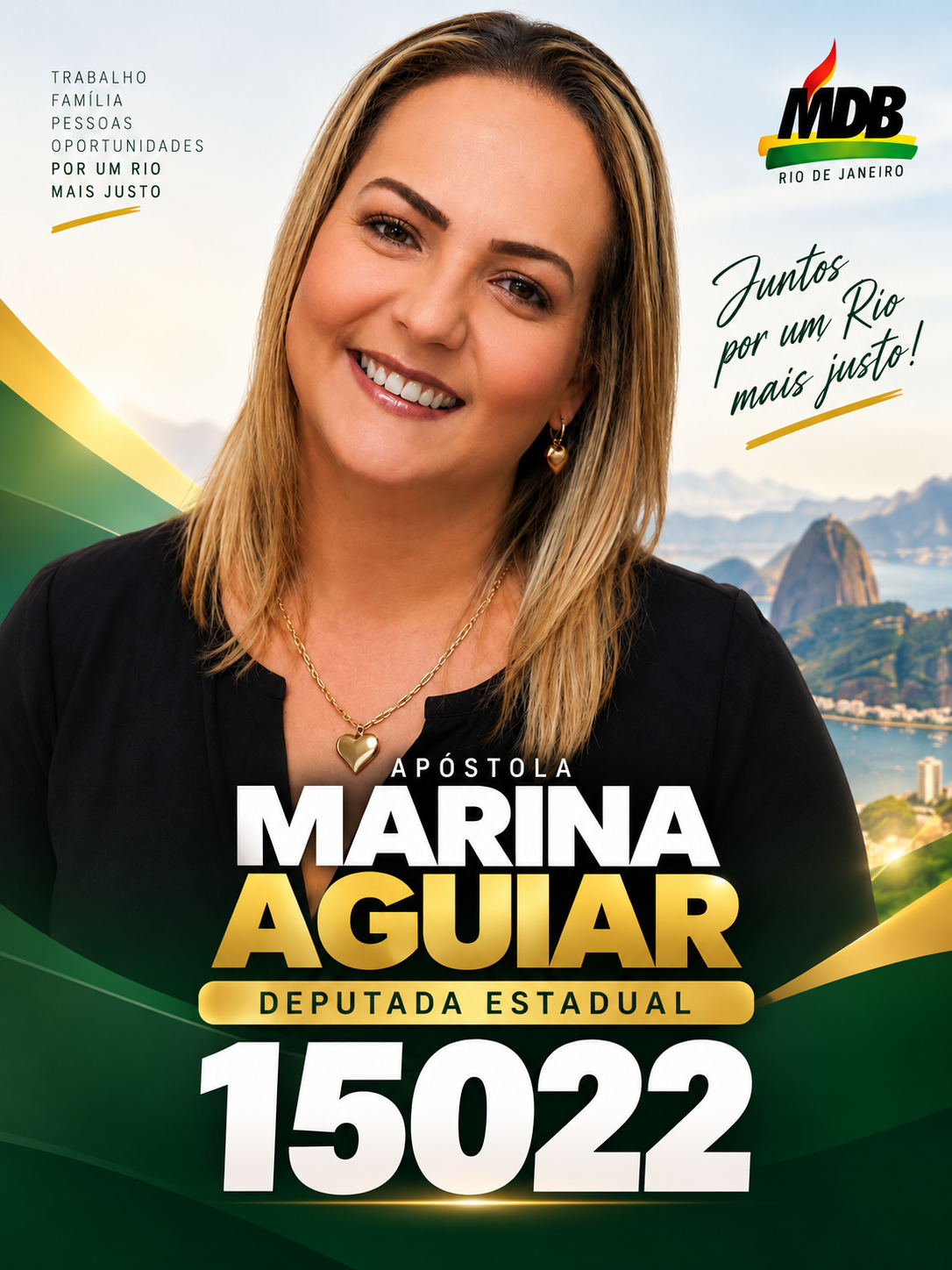 Apóstola Marina Aguiar — candidato a Deputado Estadual pelo MDB RJ