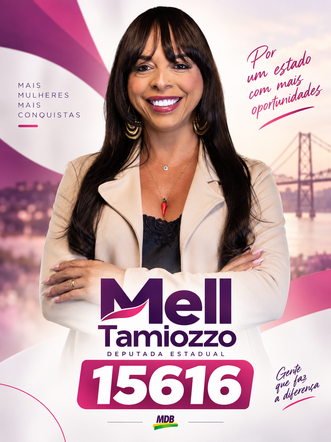 Mell Tamiozzo — candidato a Deputado Estadual pelo MDB RJ