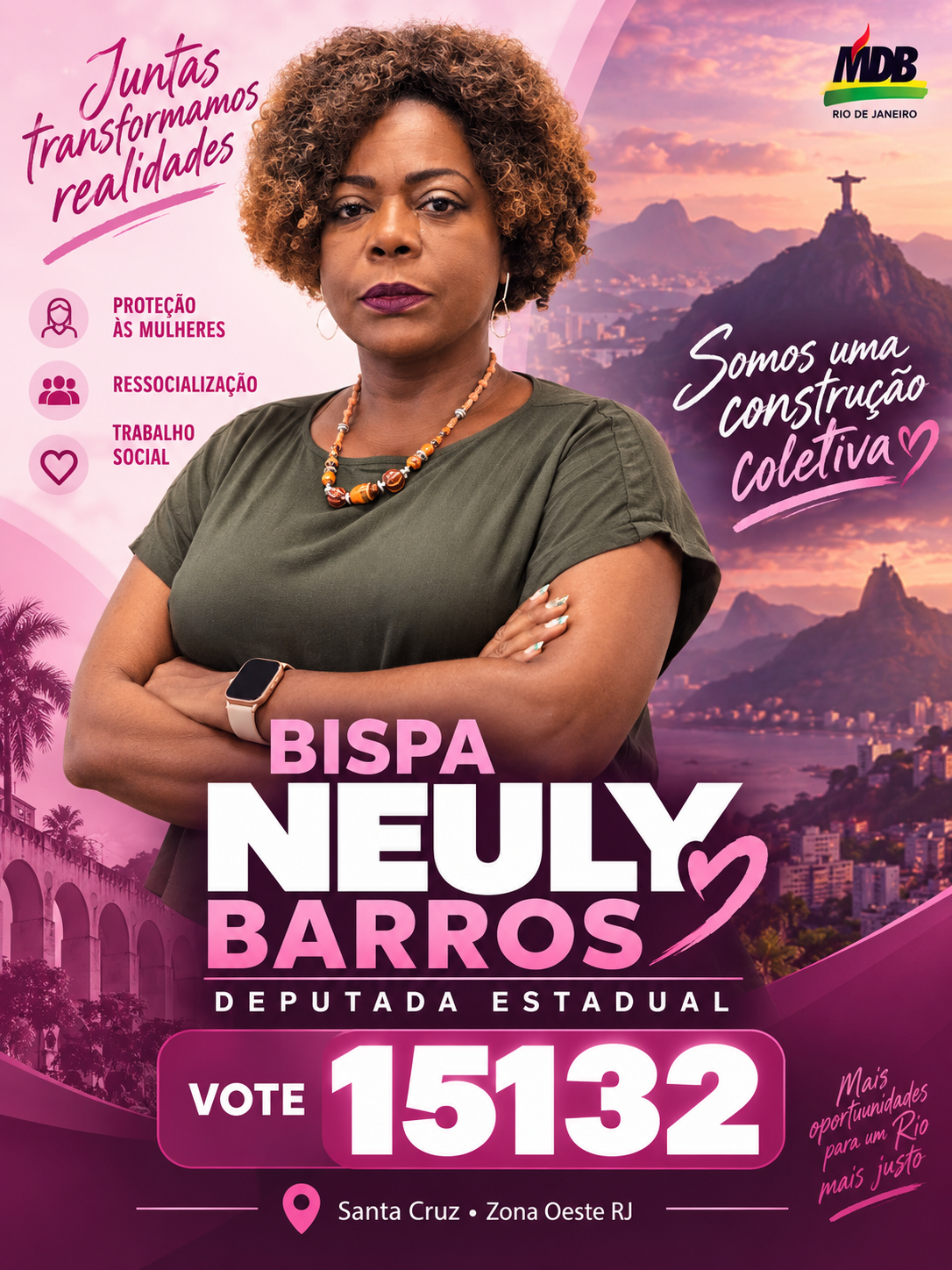 Bispa Neuly Barros — candidato a Deputado Estadual pelo MDB RJ