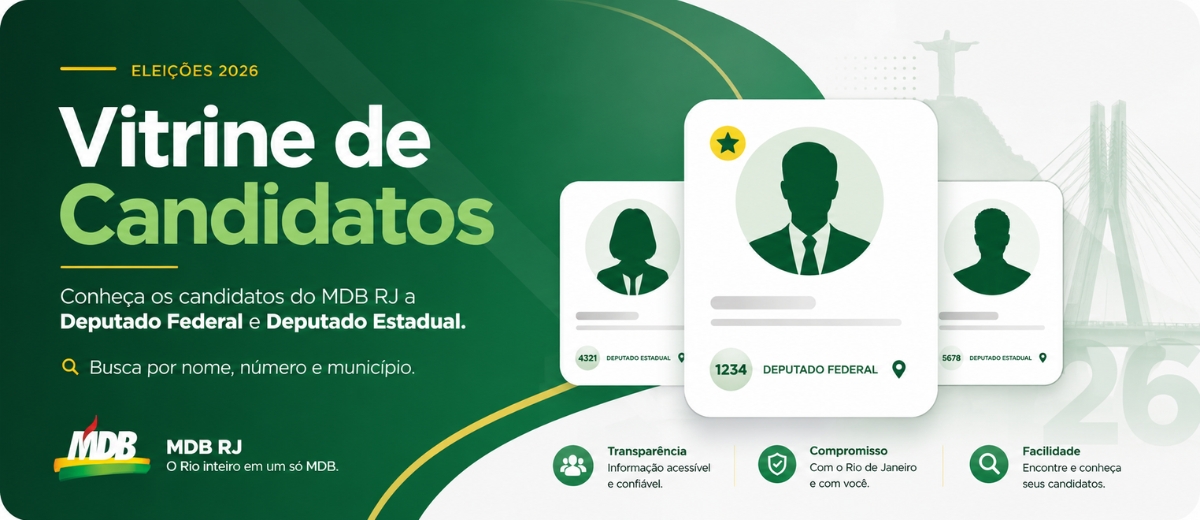 Vitrine digital organiza os candidatos do partido em 2026.